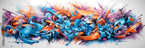 artistic graffiti background in settled colors, creative and abstract backdrop, generative AI