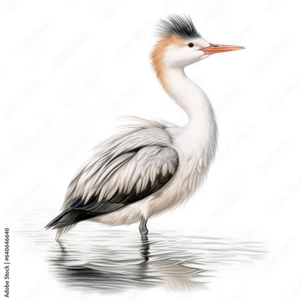 Clarks grebe bird isolated on white. Clarks grebe bird isolated on white.