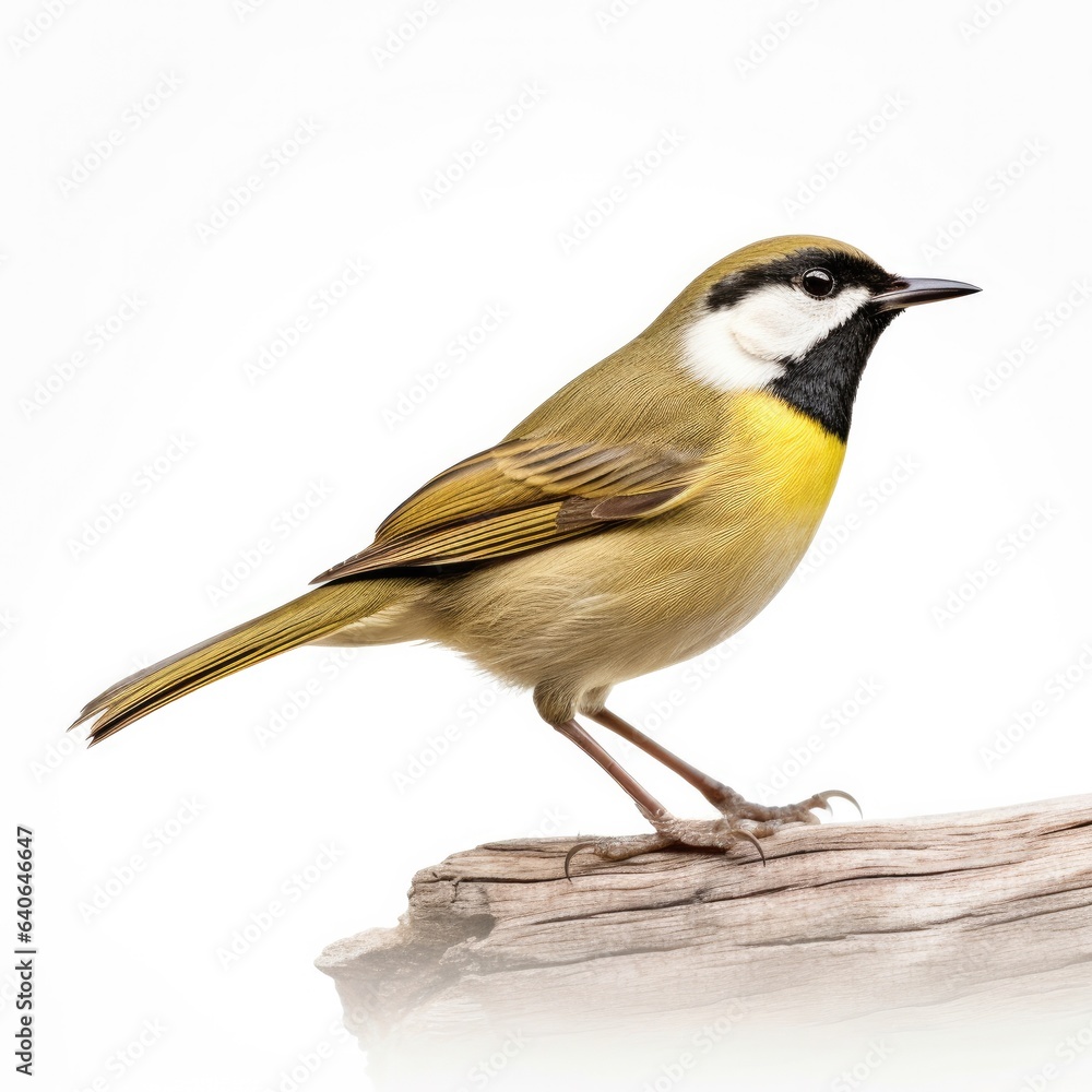 Naklejka premium Common yellowthroat bird isolated on white.