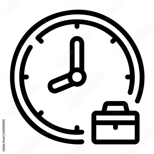 working hours line icon