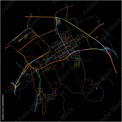Colorful Map of Kohtla-Jarve, Ida-Viru with all major and minor roads.