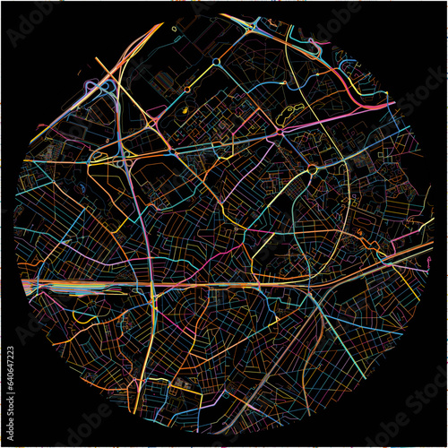 Colorful Map of Aulnay-sous-Bois, Seine-Saint-Denis with all major and minor roads.
