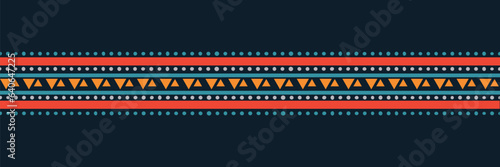 African tribal art frame banner background. Ethnic bordar style vector seamless pattern. Ethnic embroidery seamless border template