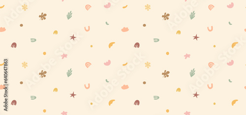 Seamless vector pattern of abstract doodle hand drawn organic shapes.
