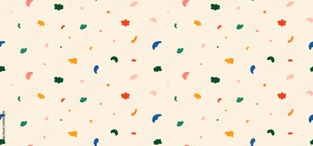 Obraz premium Seamless vector pattern of abstract doodle hand drawn organic shapes.