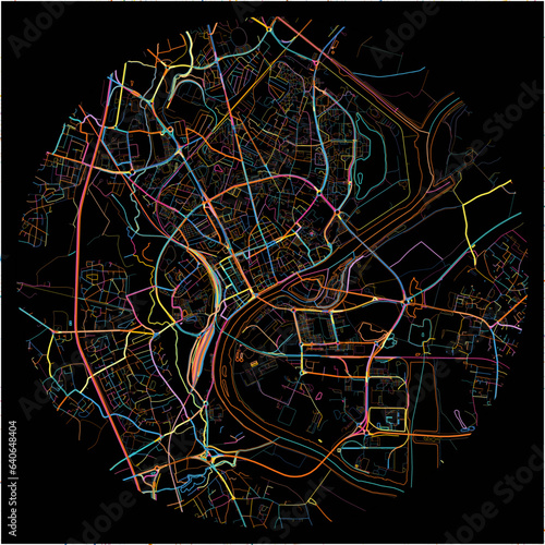 Colorful Map of Chalon-sur-Saone, Saône-et-Loire with all major and minor roads.