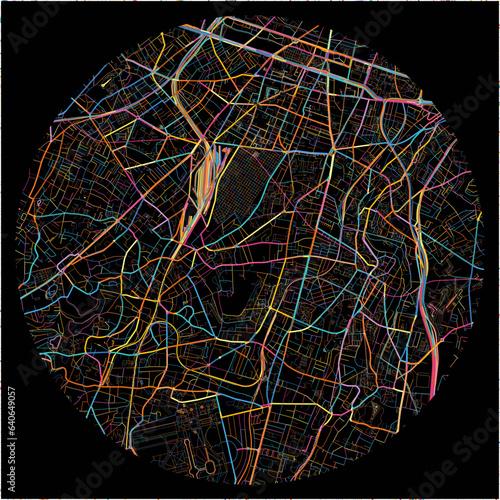 Colorful Map of Bagneux, Hauts-de-Seine with all major and minor roads.