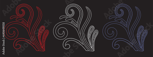 ss1 0 andss6 2.0  mm rhinestone.Flowers Rhinestone Transfers Ideas ,full, illustration.background. hand drawn style. You can use it as a bead embroidery, glitter or foil fashion,with collar 