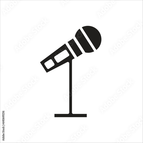 mic vector line icon template