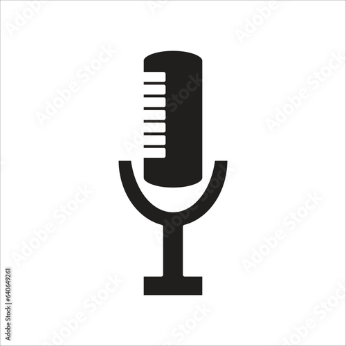 mic vector line icon template