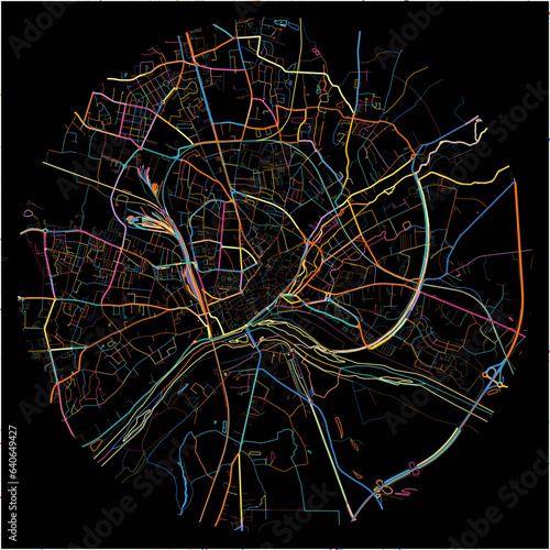 Colorful Map of Nevers, Nièvre with all major and minor roads.