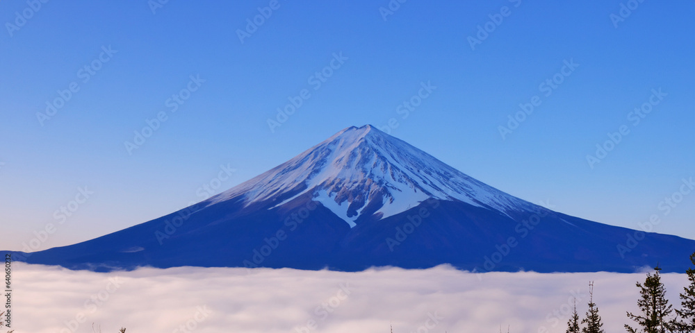 Mount Fuji in Japan Panoramic image 3D illustration Mount Fuji in Japan Panoramic image 3D illustration