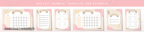 Bullet journal template. Vector illustration.