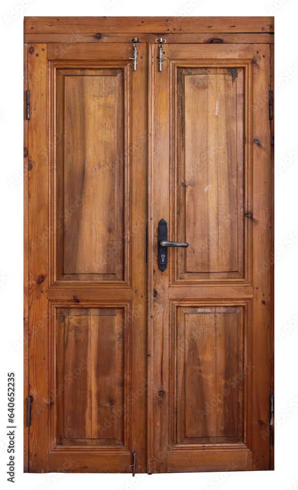 Old wooden door isolated on white Old wooden door isolated on white