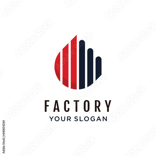 Factory logo design with creative idea concept for brand identity or business icon