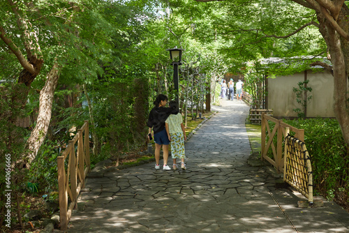 Wallpaper Mural 観光名所修善寺を散歩している子供姉妹の姿 Torontodigital.ca