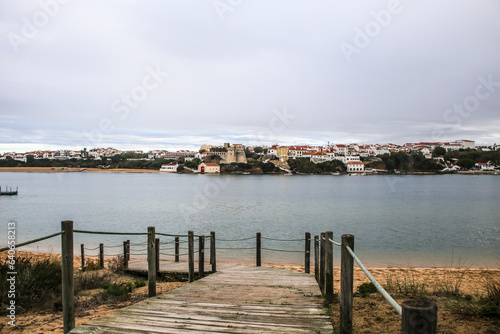 Wooden jetty on the River Mira in Vilanova de Milfontes