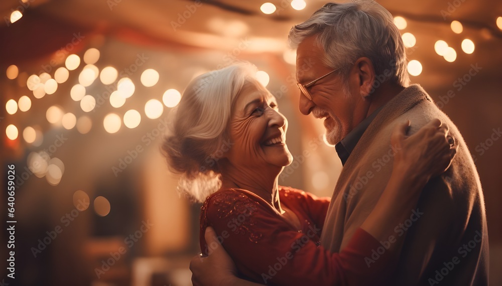 Elderly couple dancing joyfully Elderly couple dancing joyfully