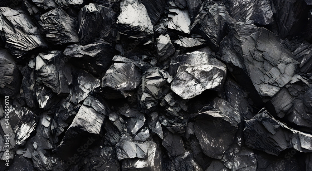 Background of black coal with high quality texture and digitalization. 