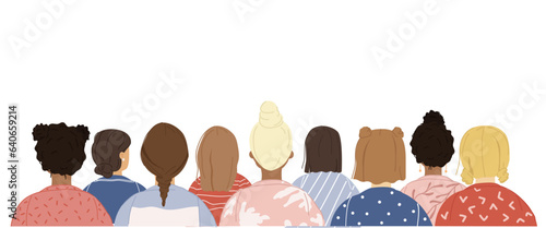 A group of modern women of different race. Women's History Month concept.