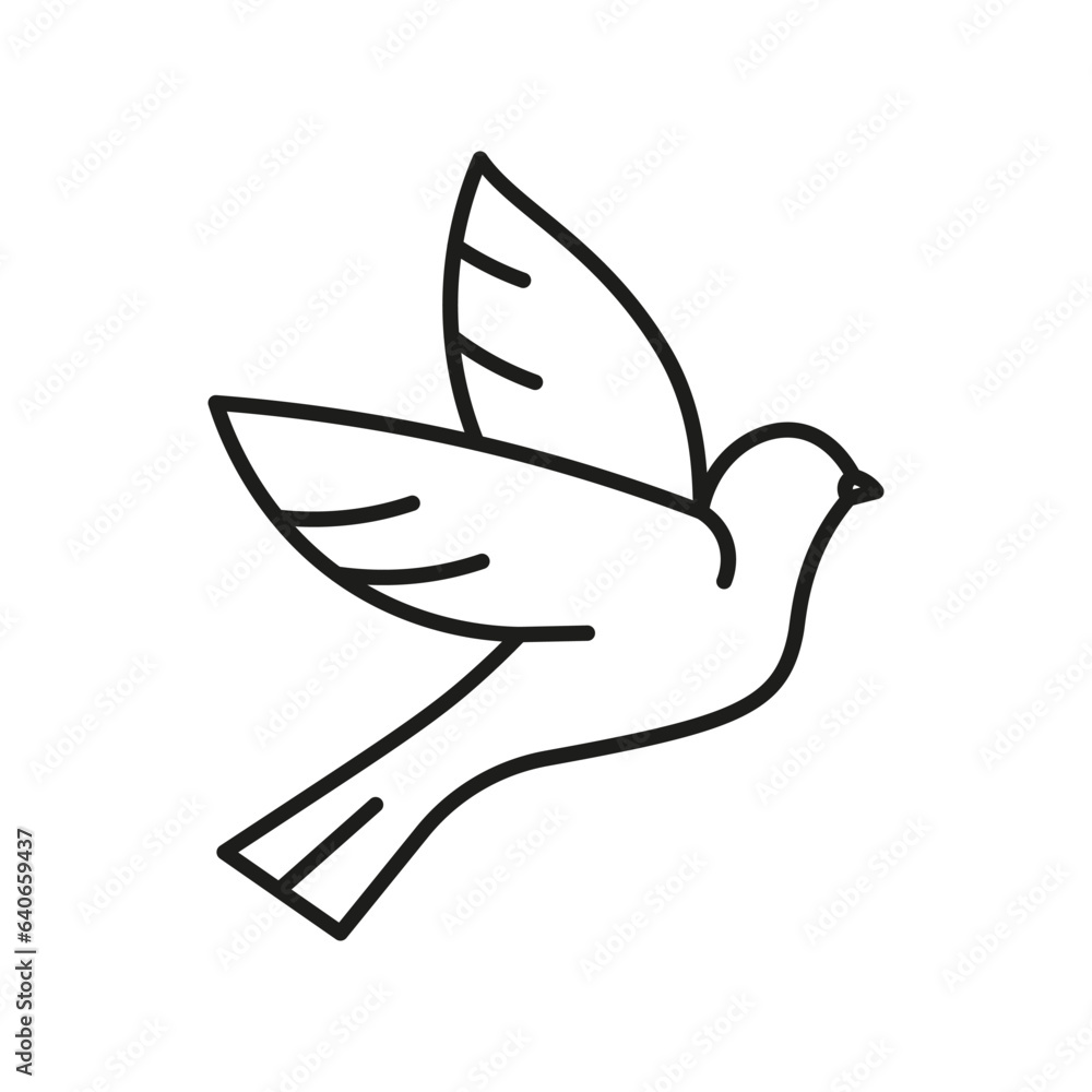 Peace symbol, dove icon.