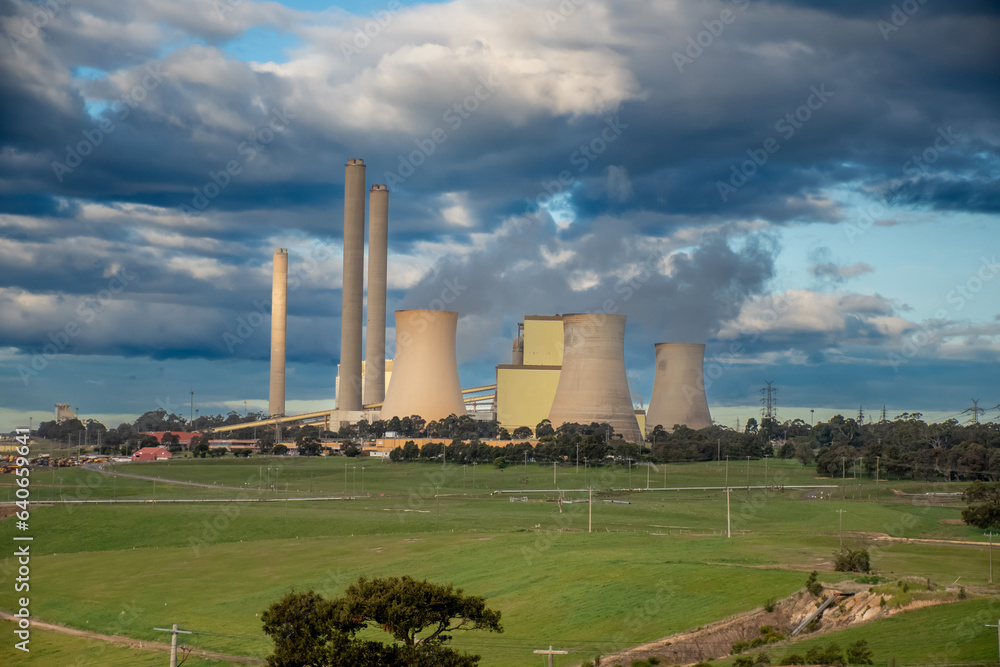 The Loy Yang Power Station exterior view. A brown coal- fired thermal power station located on the outskirts of the city of Traralgon, in south-eastern Victoria, Australia.