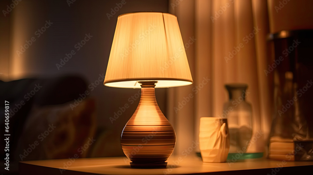 lamp in living room. Idea for interior design. Generative Ai lamp in living room. Idea for interior design. Generative Ai