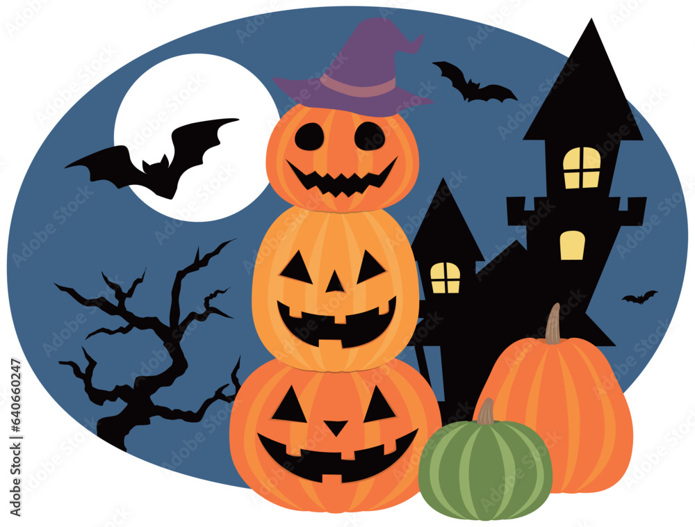 ハロウィン かぼちゃタワー ベクターイラスト ハロウィン かぼちゃタワー ベクターイラスト