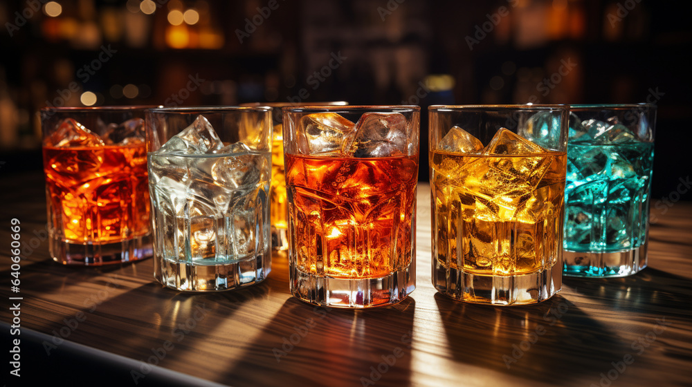 Set of alcoholic drinks. Set of alcoholic drinks.