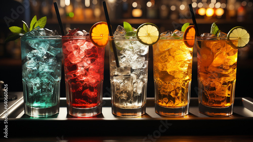 Set of alcoholic drinks.