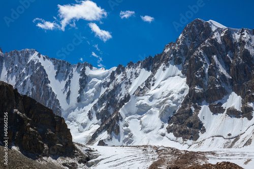 Snowy mountains landscape