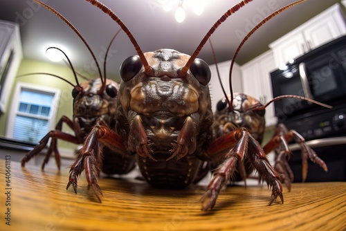 Roaches on a Kitchen - Humorous Hygiene Concept