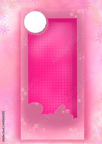 Movie star box pink for doll or image background
