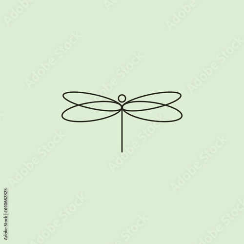 line art dragonfly logo vector design