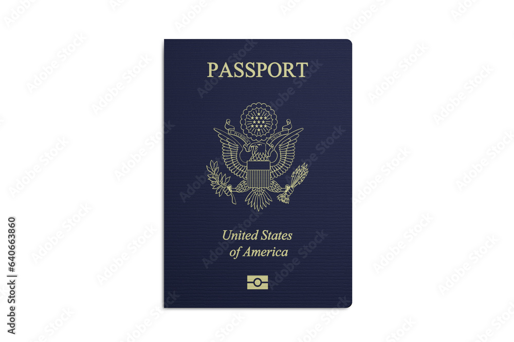 US passport isolated on white background US passport isolated on white background