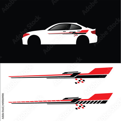car body wrap vinyl livery decal vector design. white car decal