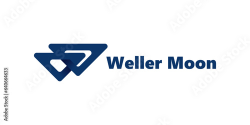 the logo with the letters w and m is dark blue
