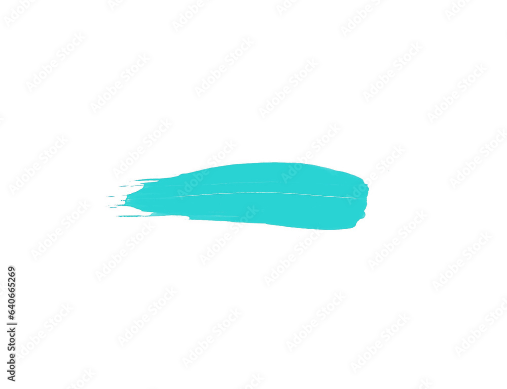 Fototapeta premium Beautiful turquoise watercolor smear brush isolated on white for art painting