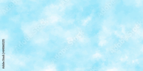 Abstract shinny Summer seasonal natural cloudy blue sky background,Hand painted watercolor shades sky clouds, Bright blue cloudy sky vector illustration.