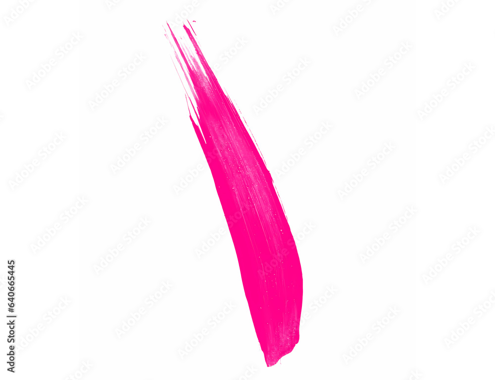 Pink paint line brush isolated on white for draw Pink paint line brush isolated on white for draw