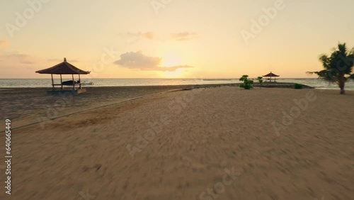 Sunrise on the beach — FPV drone flight in Bali