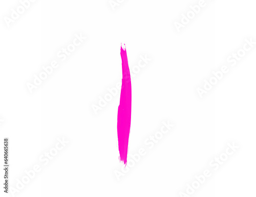 Pink paint stain brush on white background for draw