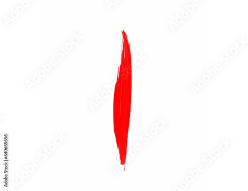 Red watercolor brush on white background for draw