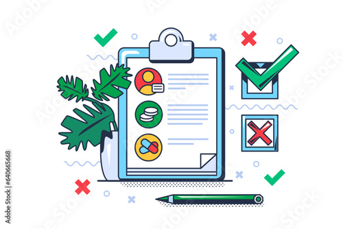 Tablet Questionnaire Of Doctor Outline Concept