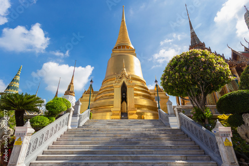 The Wat Phra Kaew Ancient temple in bangkok Thailand photo