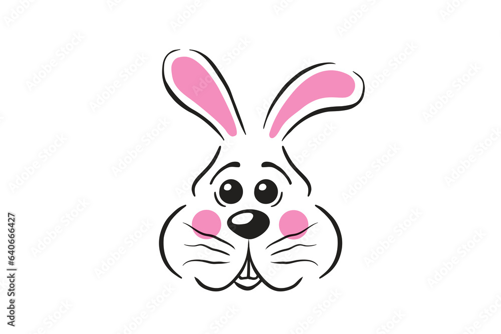 Naklejka premium Digital png illustration of pink rabbit on transparent background