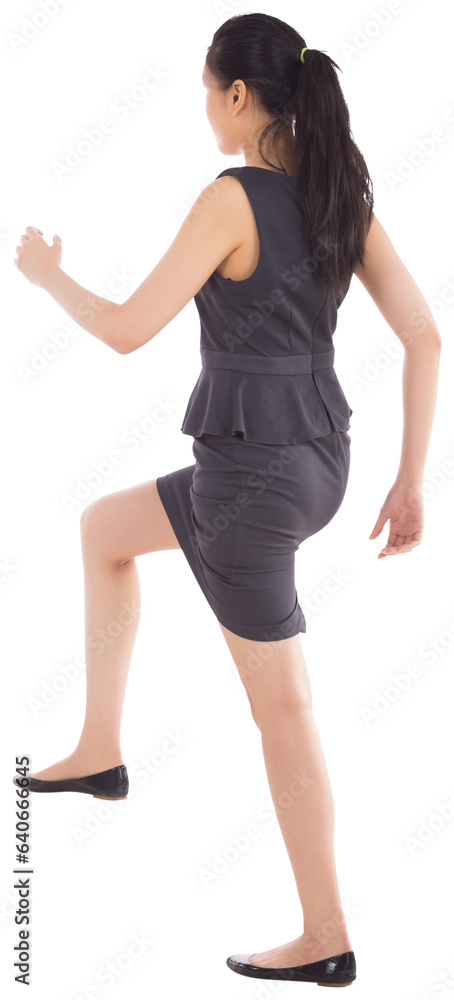 Digital png photo of asian businesswoman walking on transparent background Digital png photo of asian businesswoman walking on transparent background