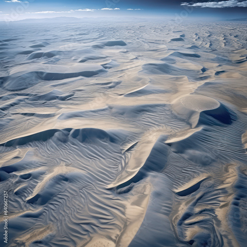  A desert of sand dunes shifting in the heat infrared  