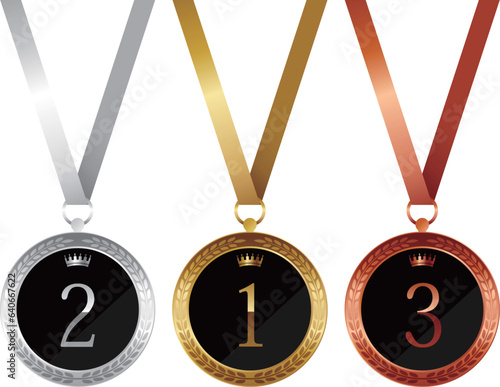 金銀銅のリボン付きメダルセット