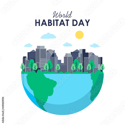 world habitat day post template vector